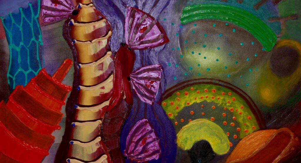 Obra de Gilvan Nunes em cores vibrantes